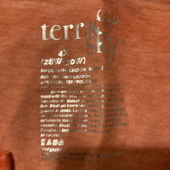 NWOT Ladies Size 4X Terra & Sky Peach Short Sleeve Top - Picture 4 of 8